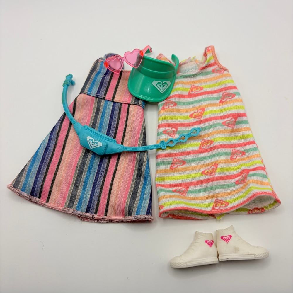 Barbie Roxy Surf Style Dress Accessory Lot Fanny Pack Sunglasses Shoes Kids Toy